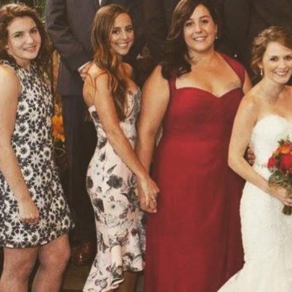 ASOS Pink and Grey Floral Bandeau Peplum Midi Dress - Picture 3 of 10